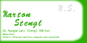 marton stengl business card